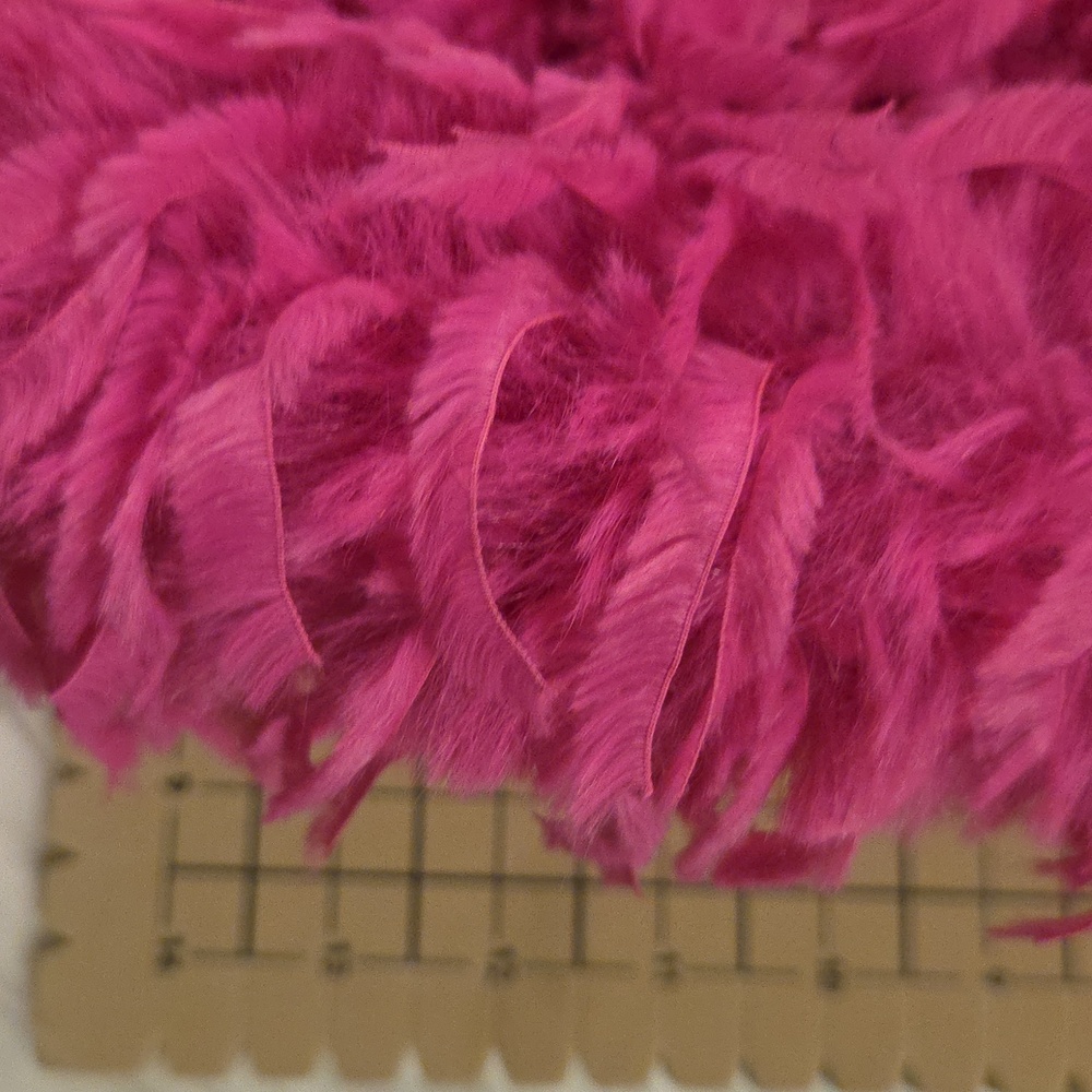 Fuchsia Pink Shaggy Faux Fur Accent Pillow Measures 10 X 14 - Picture 7 of 11